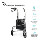 Andador 3 Rodas Dobrável Aço D11 Dellamed