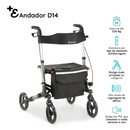 Andador 4 Rodas Compacto Dellamed D14