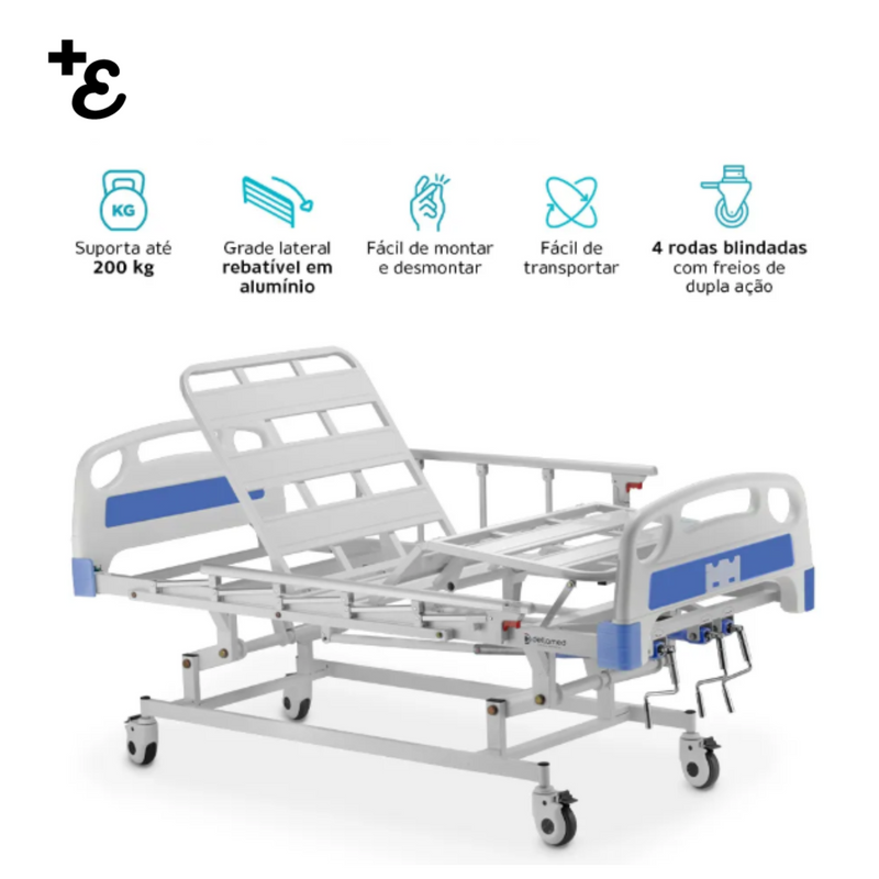 Cama DX3 Hospitalar 3 Movimentos Dellamed