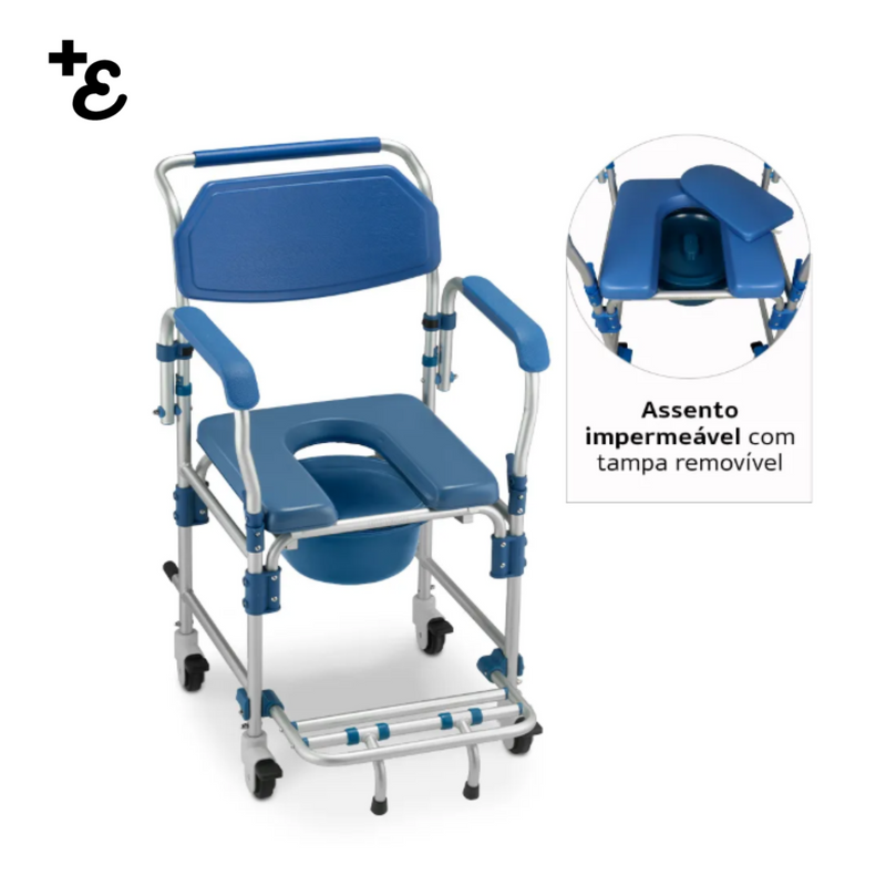 Cadeira de Banho Higiênica em Alumínio Para Obeso D60 Dellamed