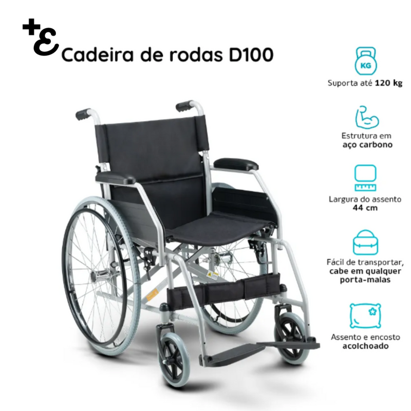 Cadeira de Rodas em Aço Dobrável D100