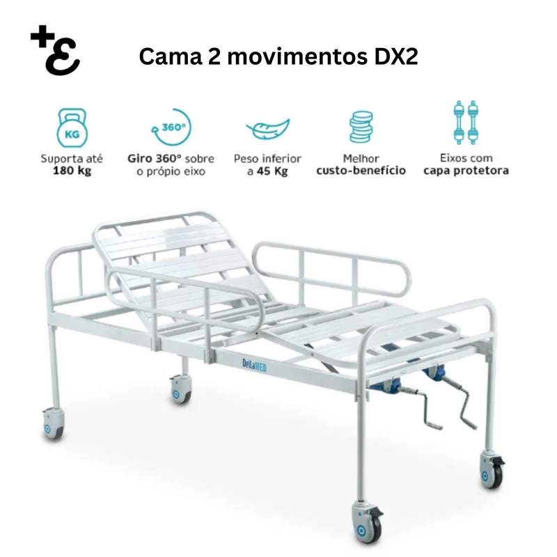 Cama DX2 Hospitalar 2 Movimentos Dellamed