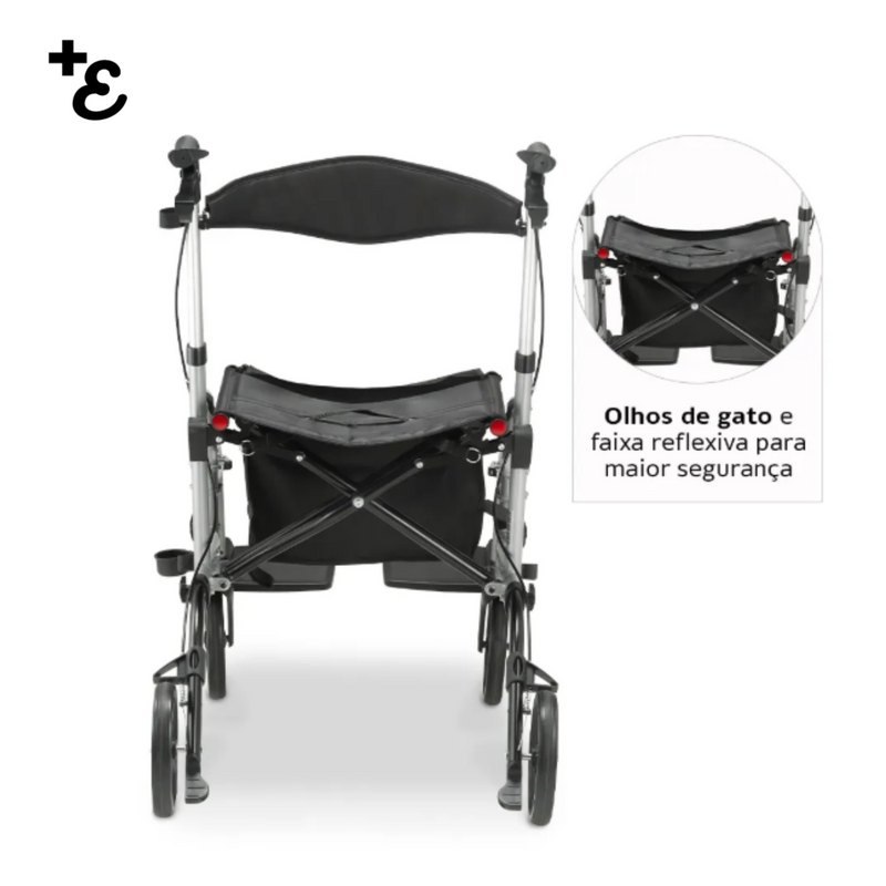 Andador 4 Rodas Compacto Dellamed D14