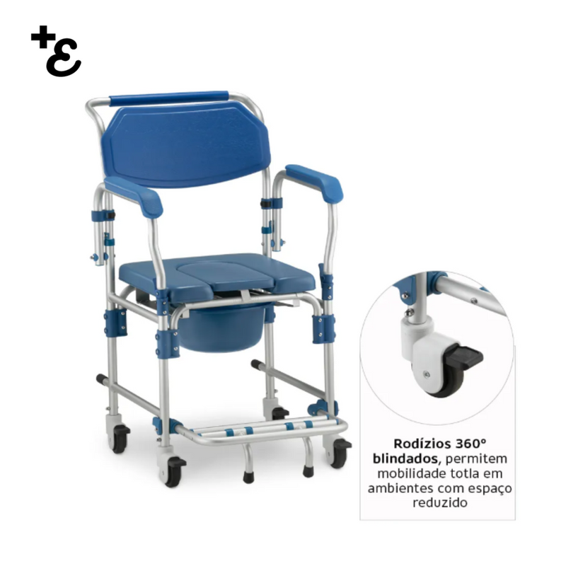 Cadeira de Banho Higiênica em Alumínio Para Obeso D60 Dellamed