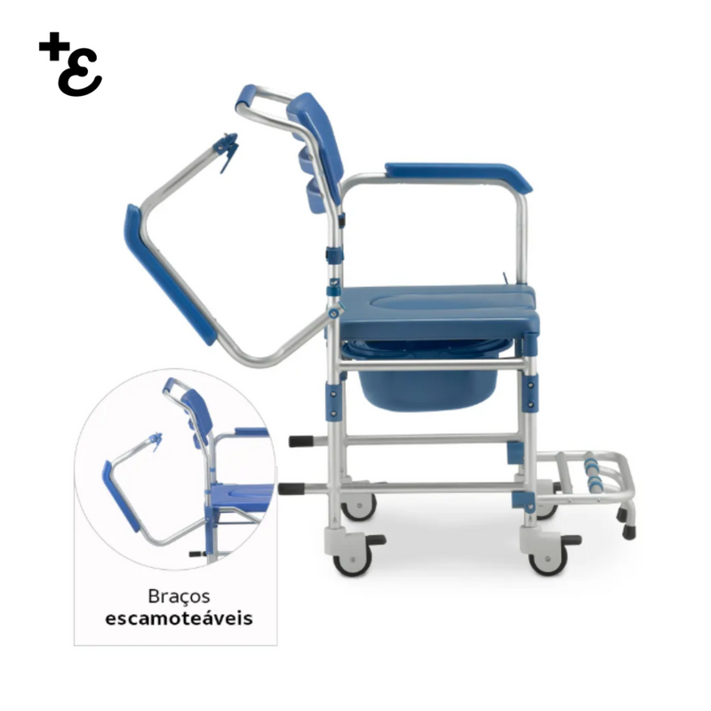 Cadeira de Banho Higiênica em Alumínio Para Obeso D60 Dellamed