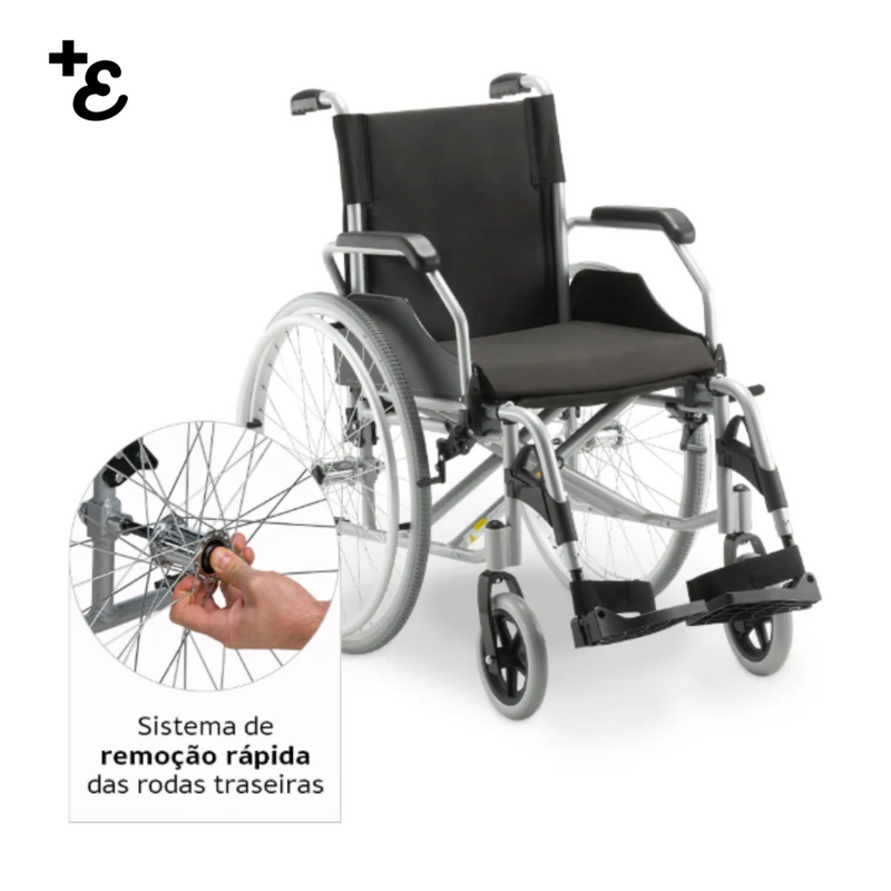 Cadeira de Rodas Dobrável em Alumínio até 120 Kg D600