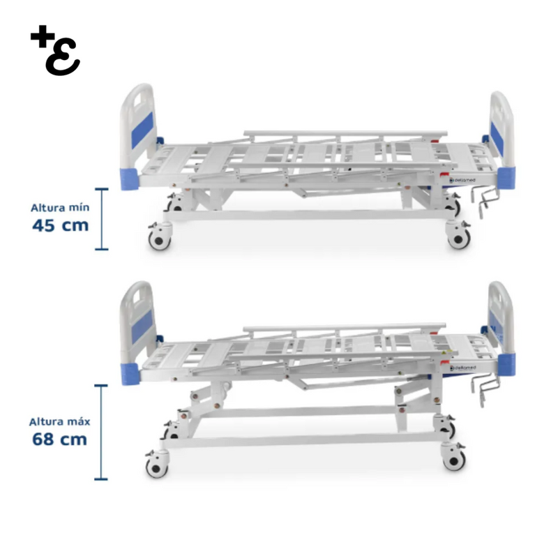 Cama DX3 Hospitalar 3 Movimentos Dellamed
